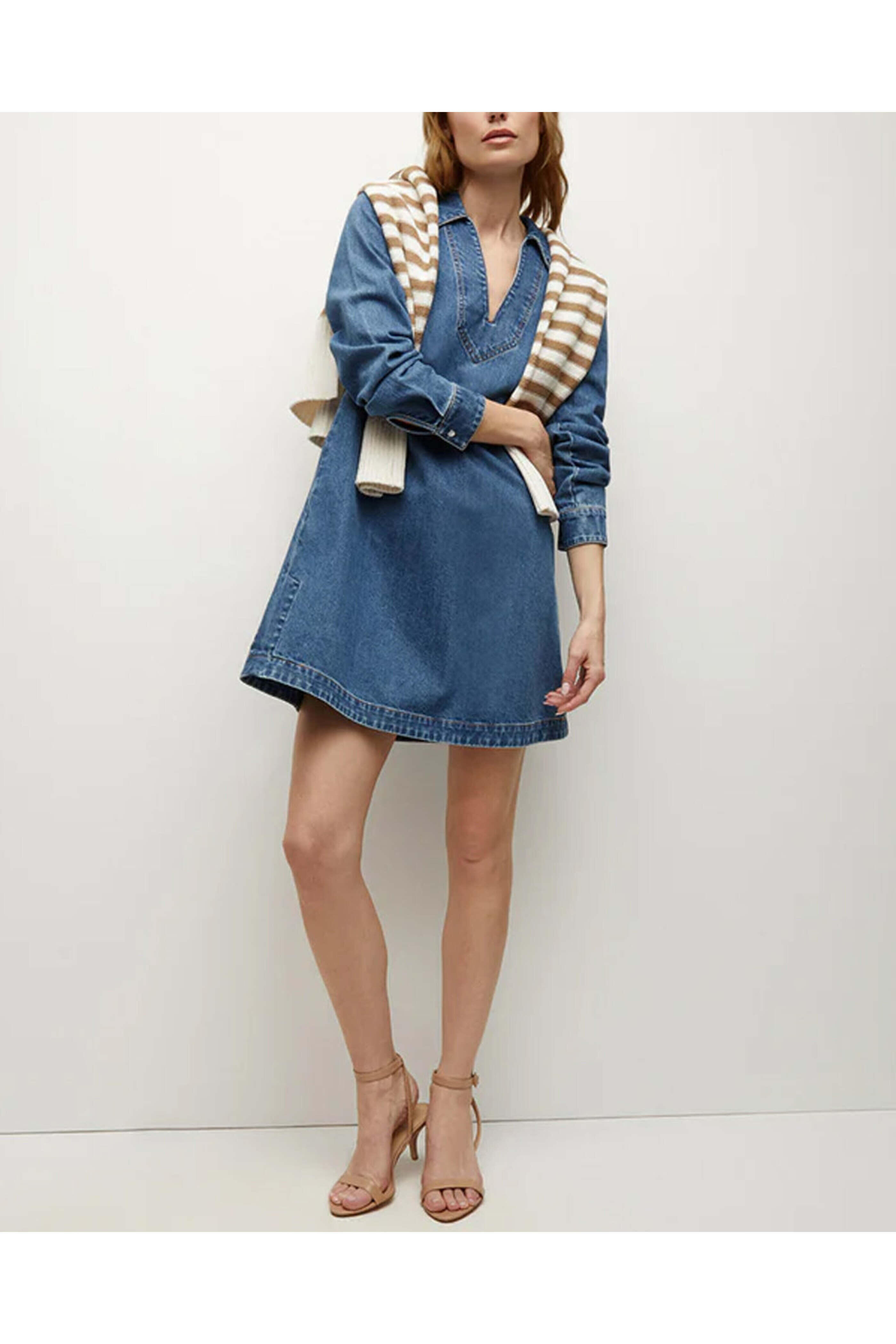 Veronica Beard - Wasta Denim Mini Dress in Cornflower Veronica Beard - Wasta Denim Mini Dress in Cornflower