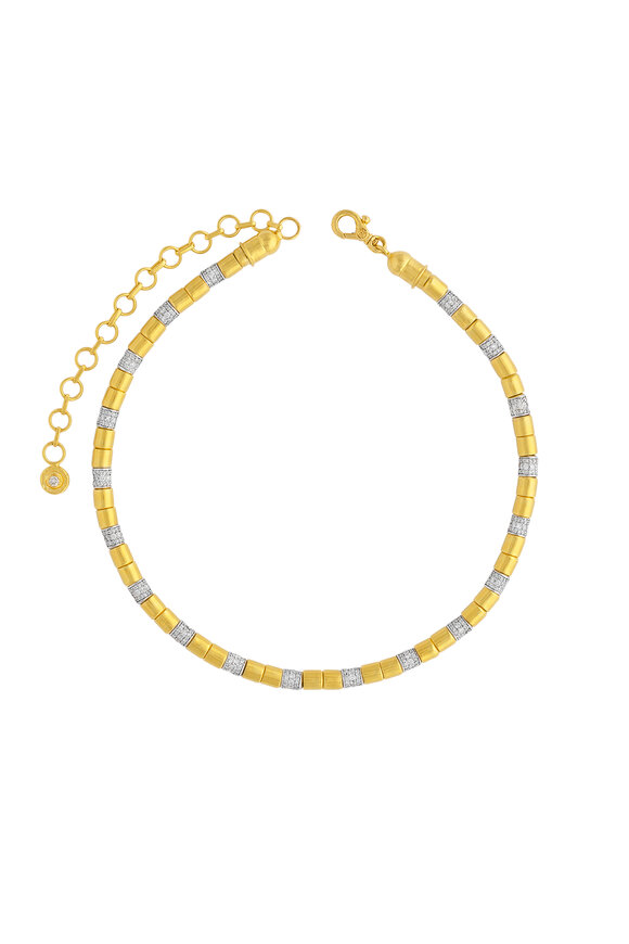 Gurhan 24k Gold Diamond Single Strand Beaded Necklace - view 1