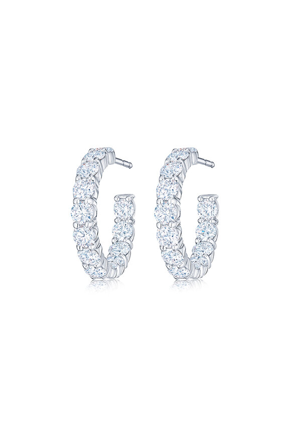 Kwiat 4.97CT White Diamond Hoop Earrings