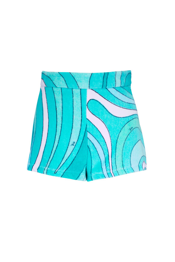 Pucci Light Blue Terry Shorts