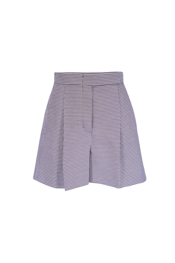 Dorothee Schumacher Casual Graphic White & Walnut Gingham Shorts