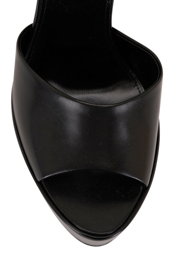 Saint Laurent - Jodie Black Leather Platform Sandal, 145mm