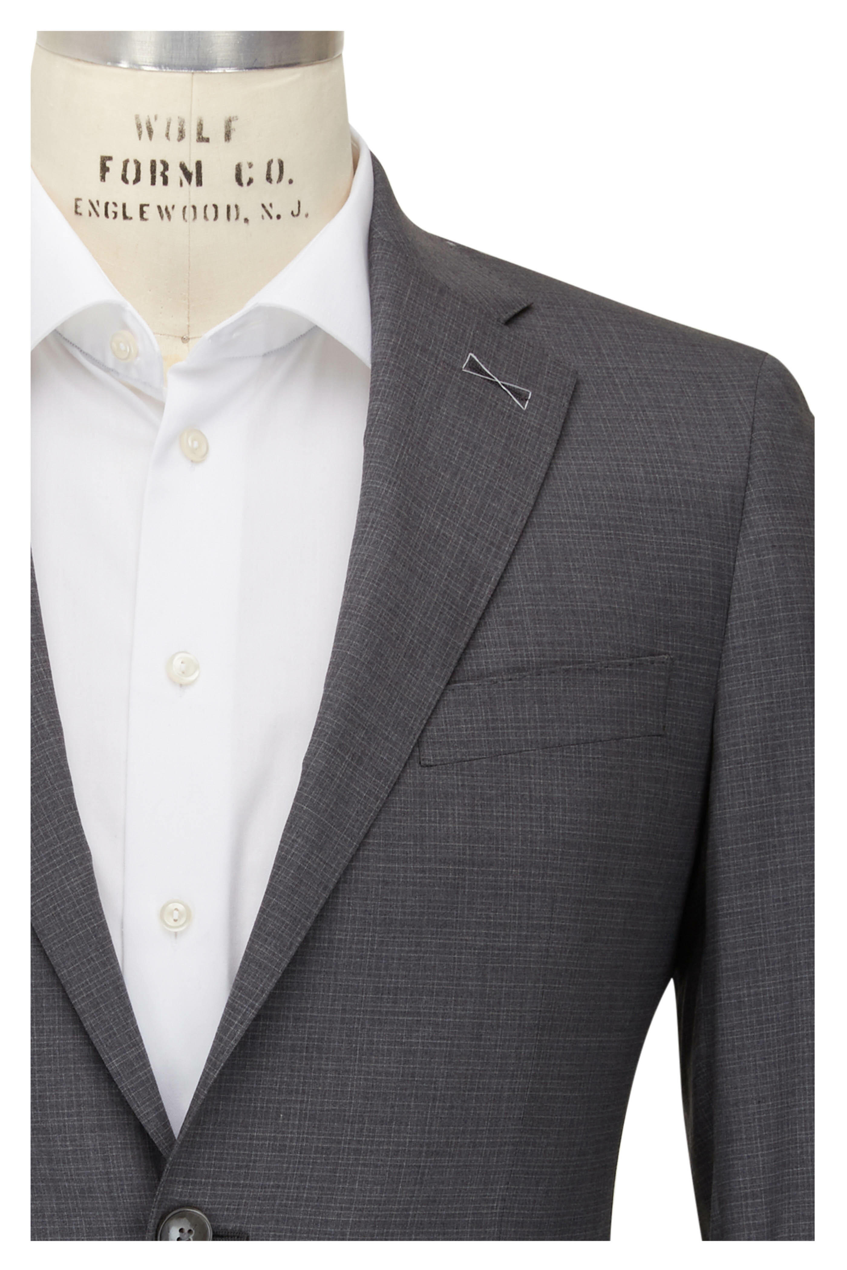 Atelier Munro - Stone Gray Micro Check Suit | Mitchell Stores