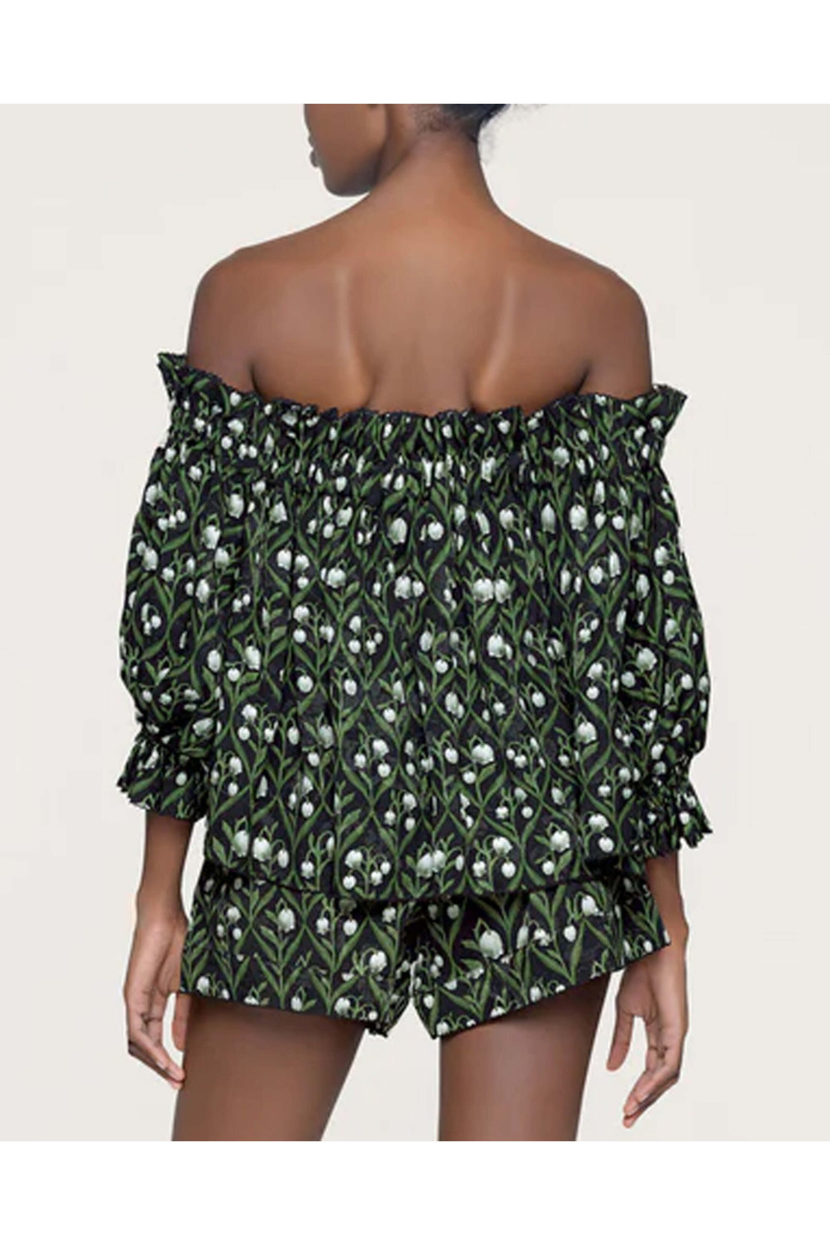 Agua By Agua Bendita - Multicolor Urucu Perla Off The Shoulder Crop Top