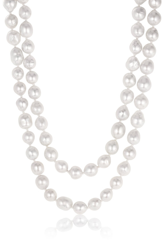 Leigh Maxwell 18k Yellow Gold White South Seas Pearl Strand