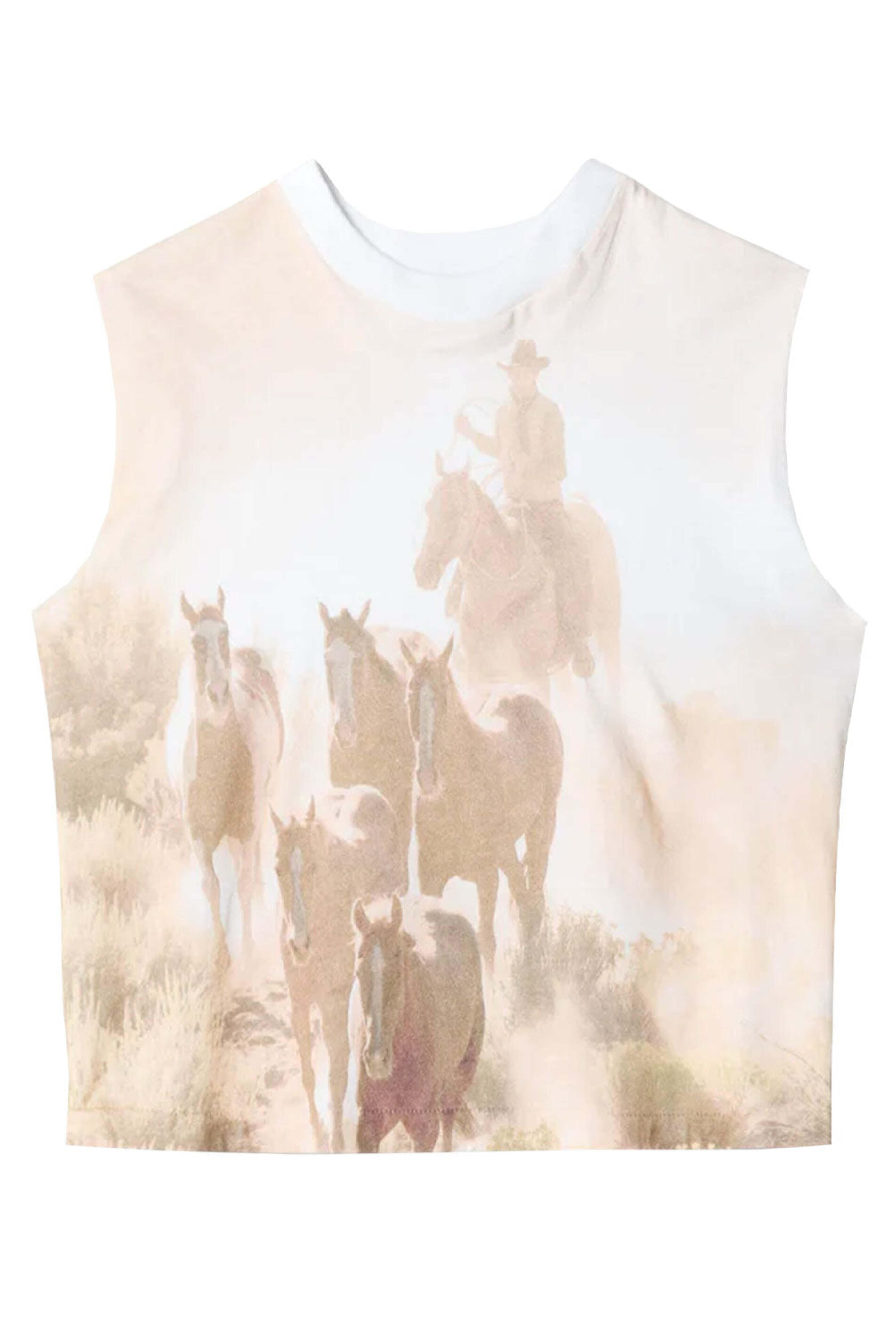 Re/Done - Baby Muscle Cowboy Tank in Optic White