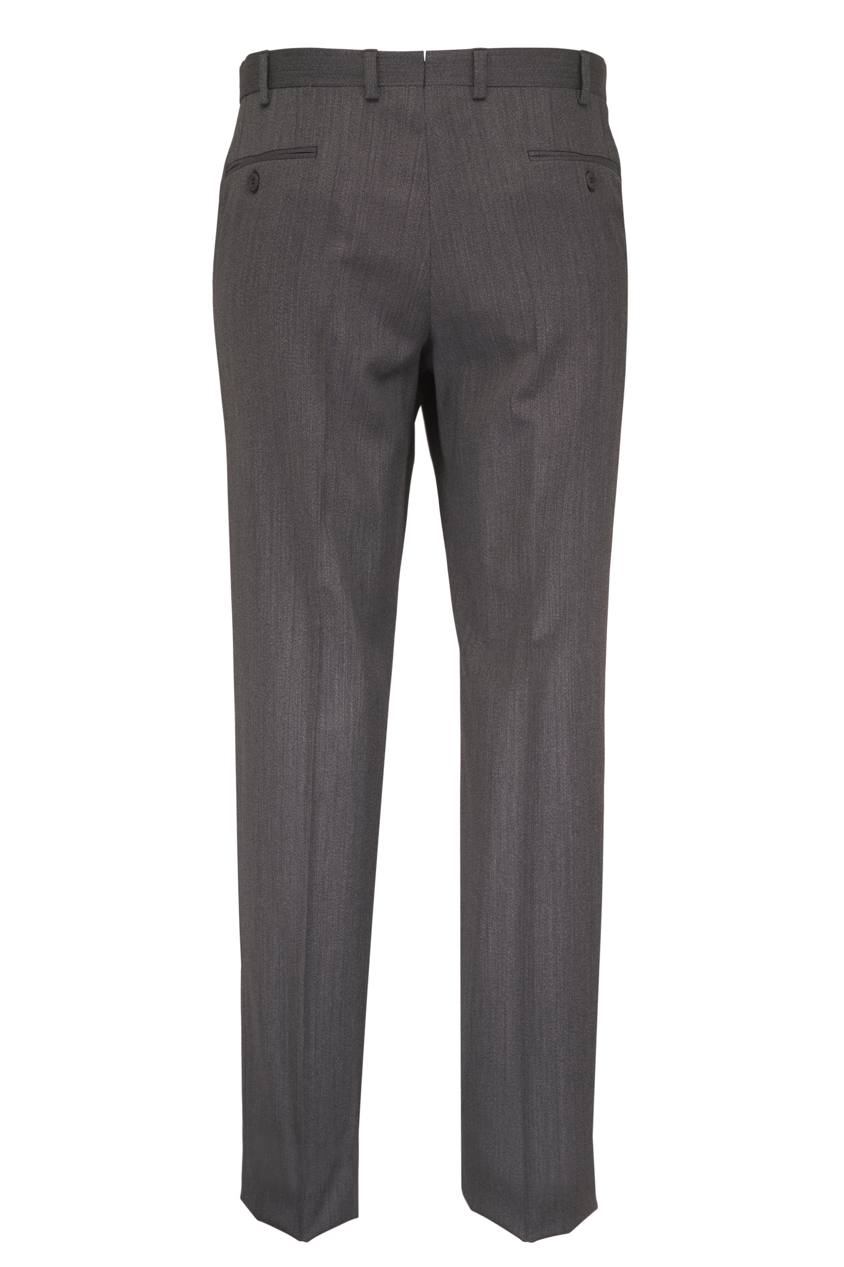 Brioni - Charcoal Gray Wool Twill Dress Pant - view 6