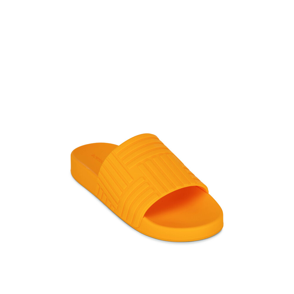 Bottega Veneta - Tangerine Rubber Pool Slide | Mitchell Stores