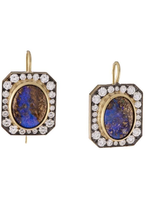 Sylva & Cie Opal and Diamond Earrings - view 1
