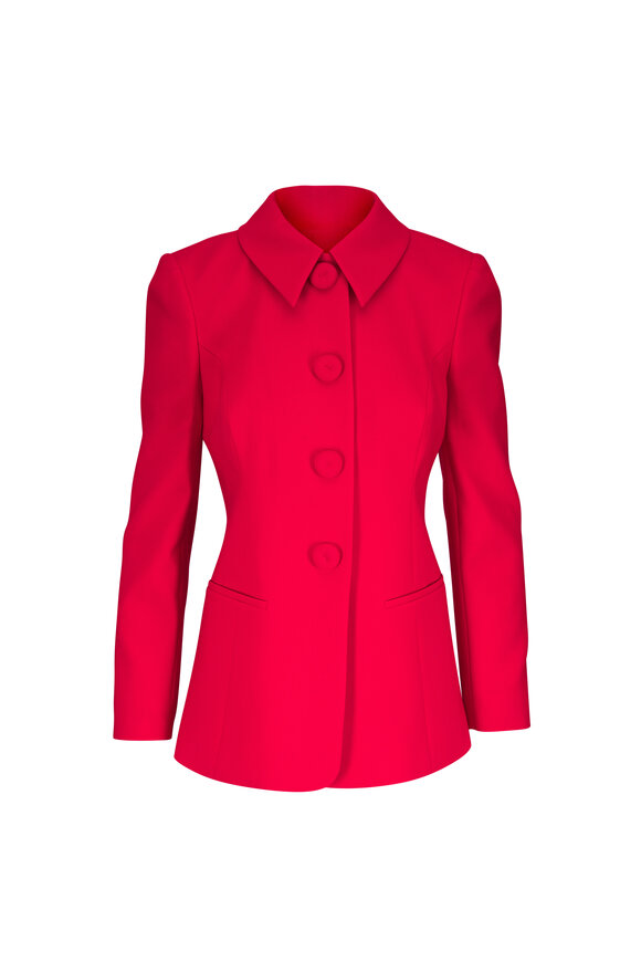 Carolina Herrera Chili Red Point Collar Jacket - view 1
