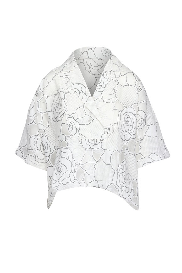 Theo The Label Ourania Ivory Draped Blouse - view 1