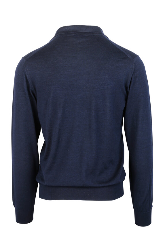 Brioni - Navy Blue Wool, Silk & Cashmere Polo 