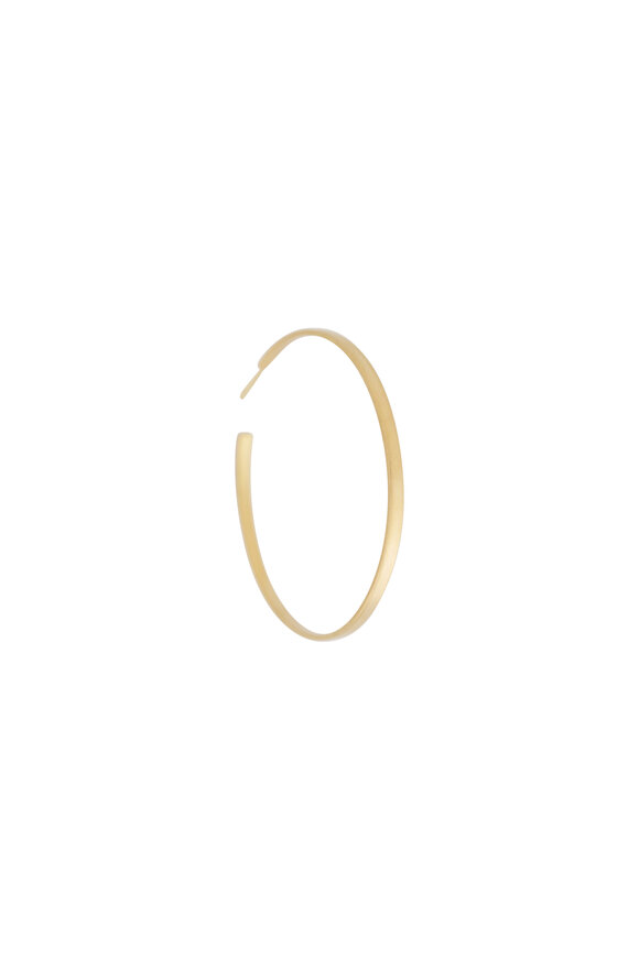 Caroline Ellen 18K Yellow Gold Large Flat Hoops - view 2
