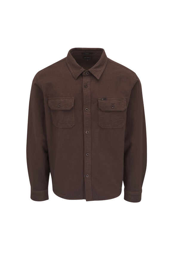 AG Chocolate Field Knit Cotton Utility Shirt