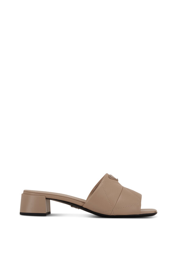 Prada - Desert Quilted Nappa Leather Slide, 35mm