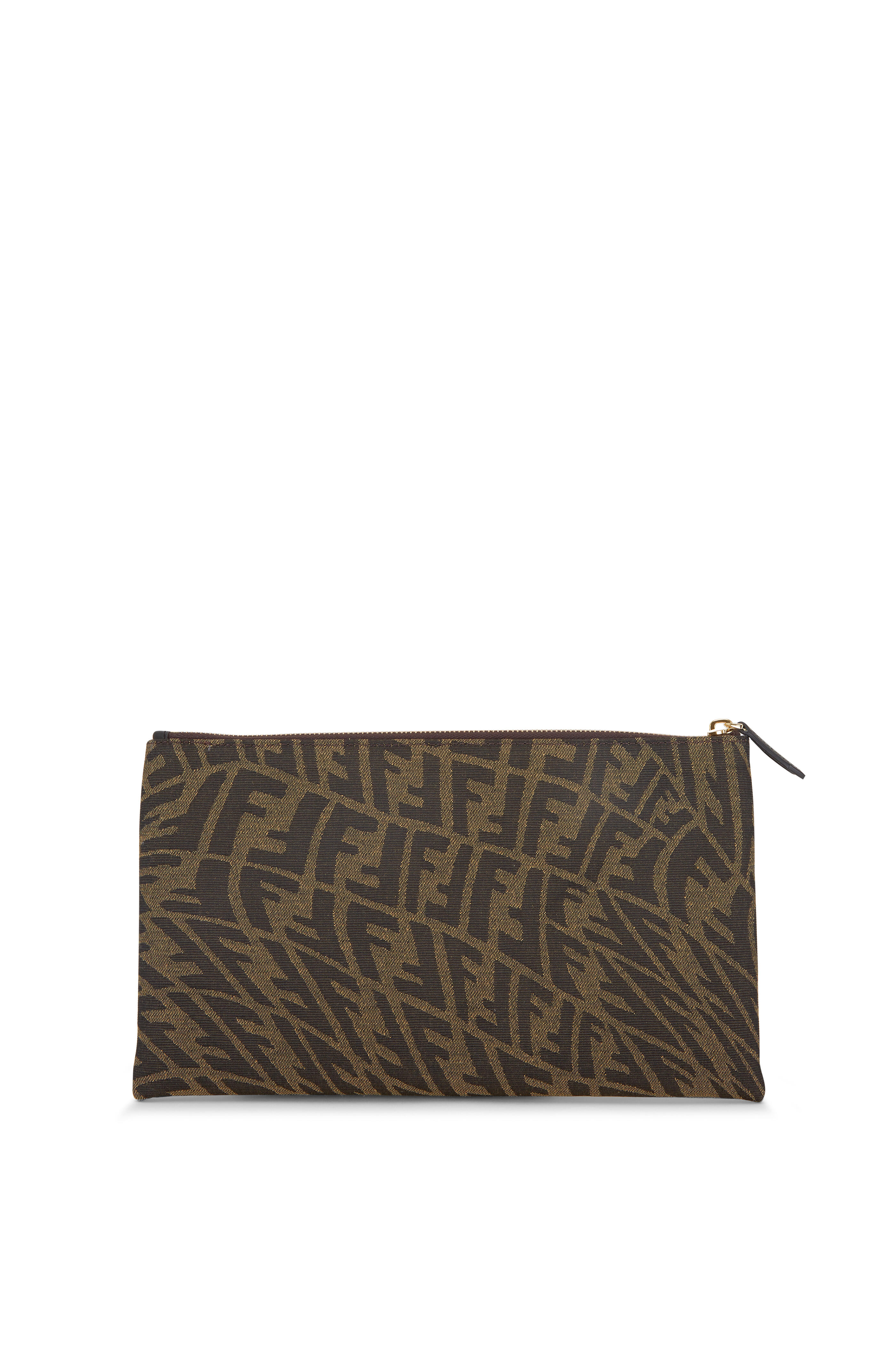 Fendi Large Ff Envelope Pouch In Brown