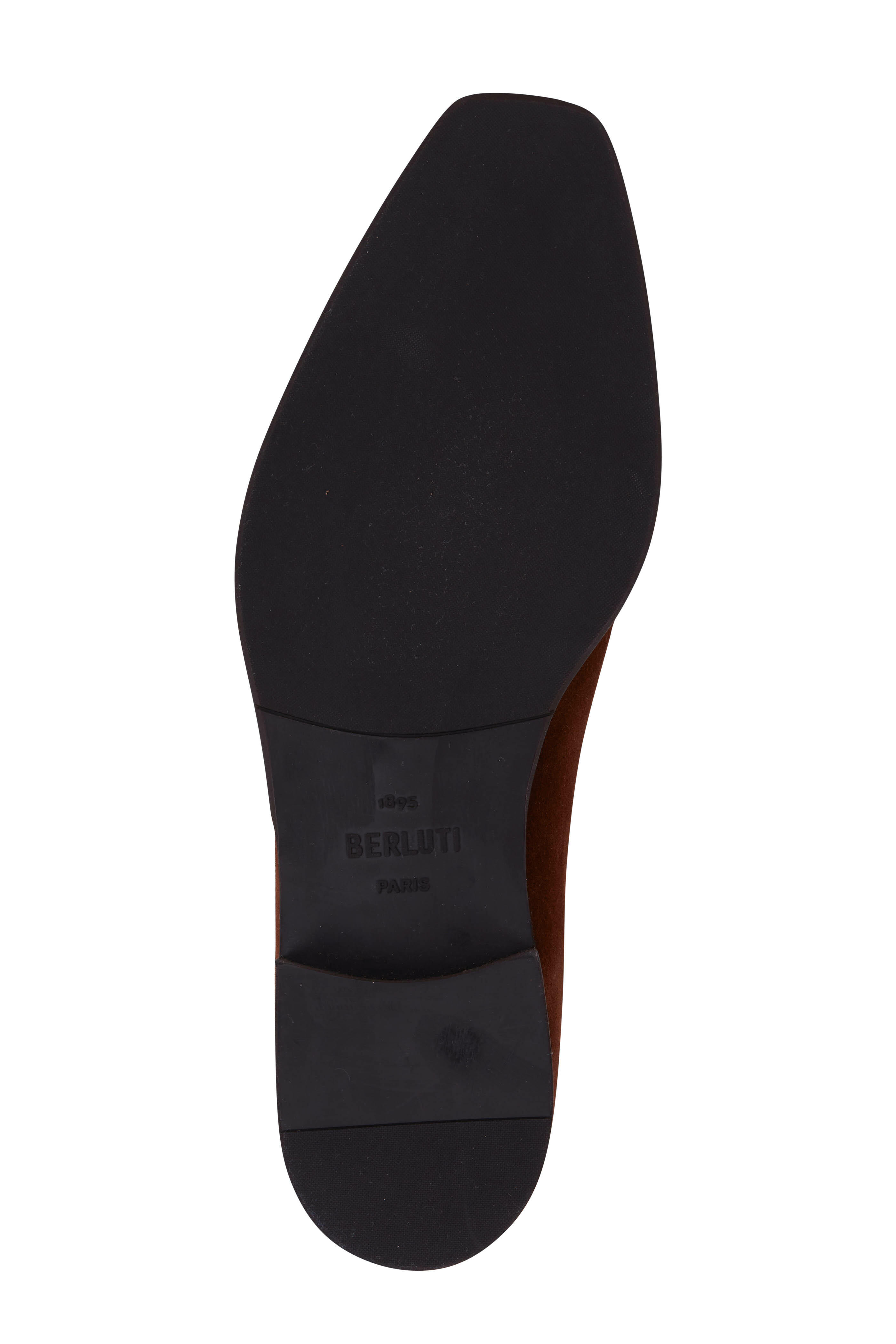 BERLUTI Straight Tip Black Leather Cap Toe Lace-Up Dress Shoes Size UK-8, US-9
