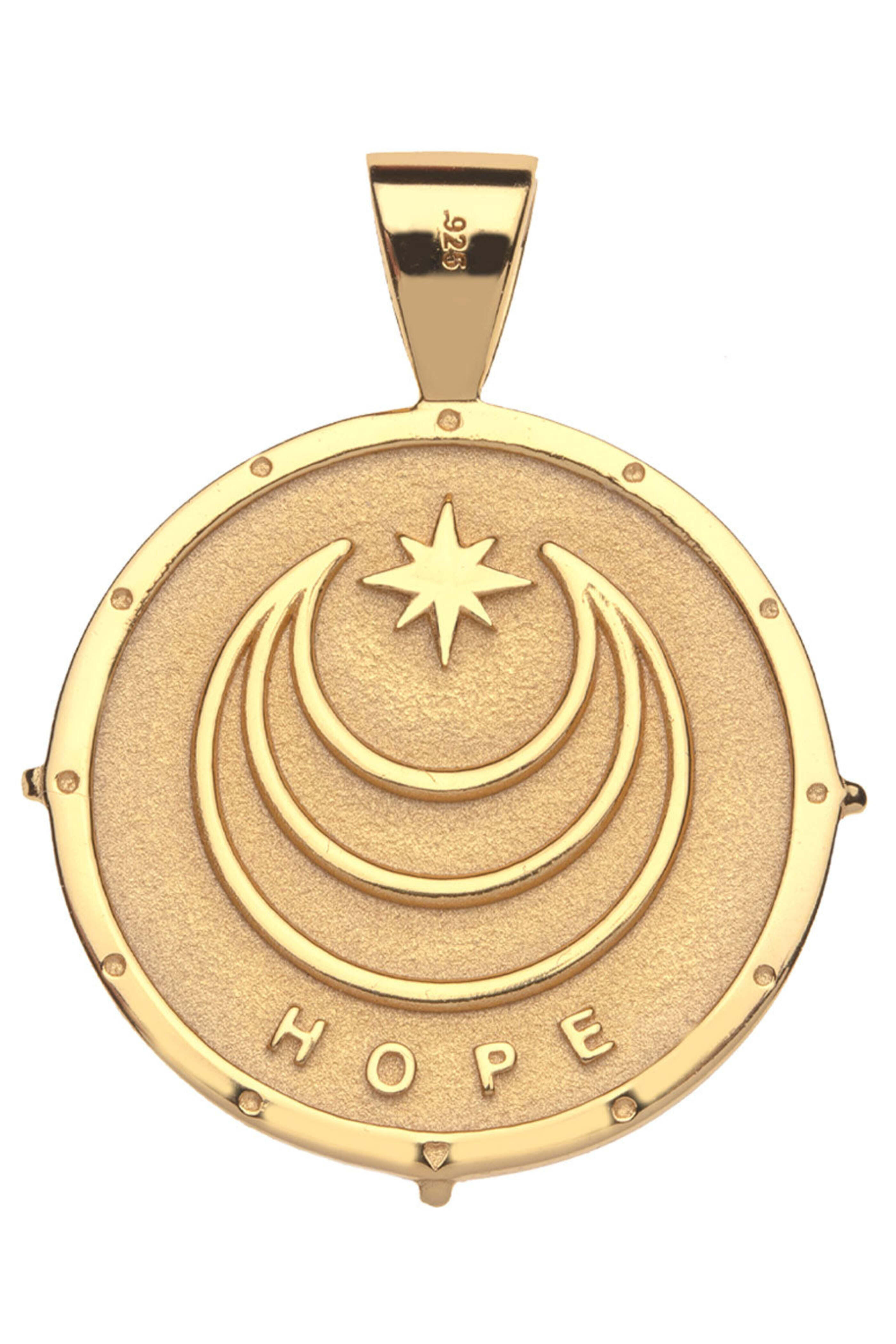 Jane Win - Small Hope Coin Pendant Dawn Link Chain Necklace