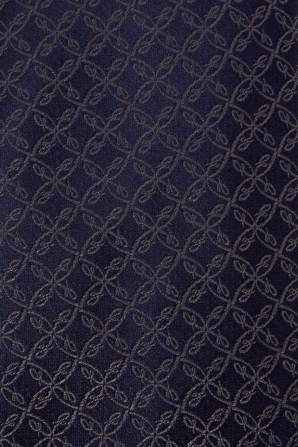 Brioni - Navy Blue Geometric Silk Necktie