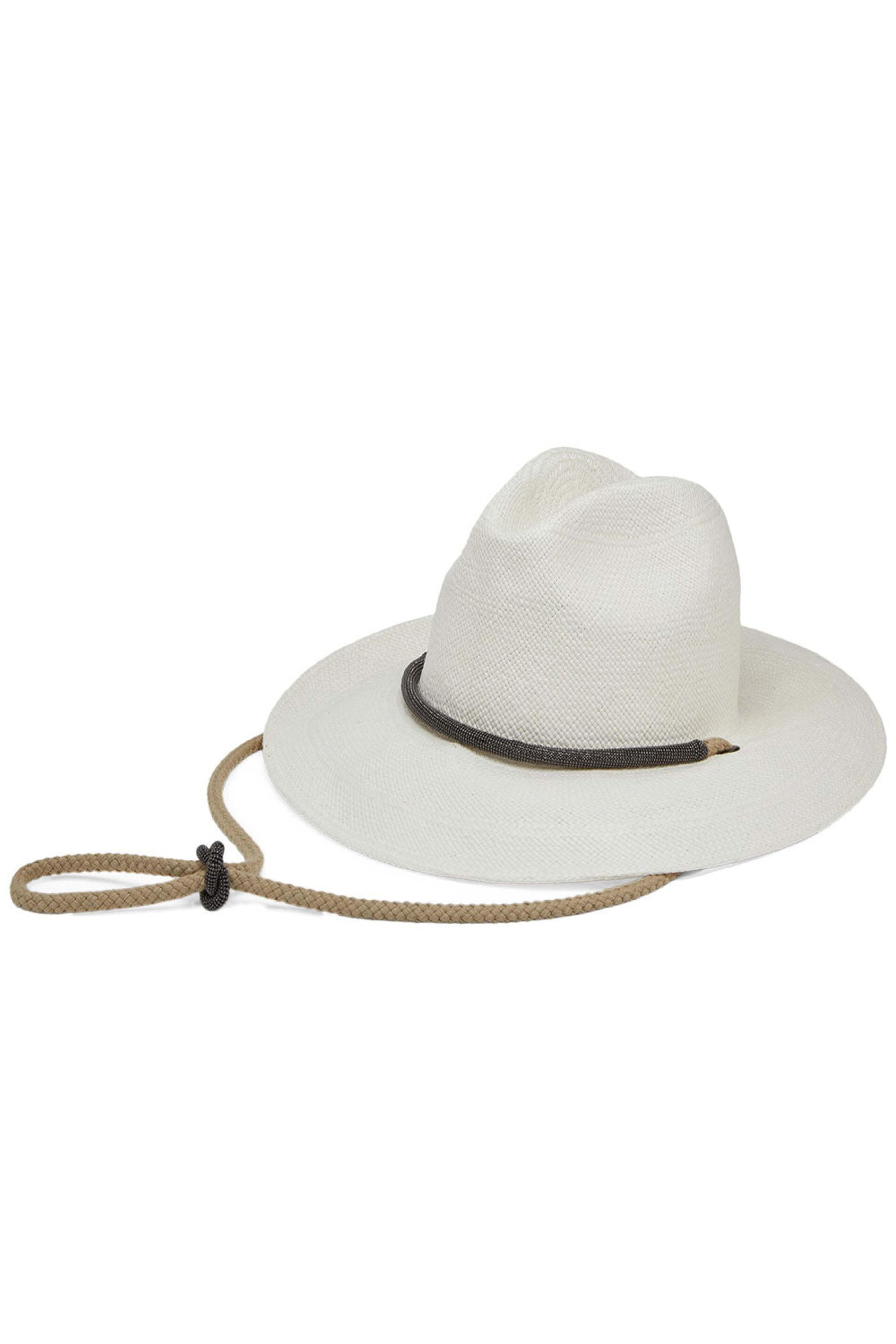 Brunello Cucinelli - Monili-Embellished Straw Fedora in Panama