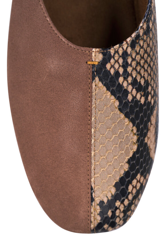 Khaite Jane Natural Embossed Suede Ballerina Flat - view 5