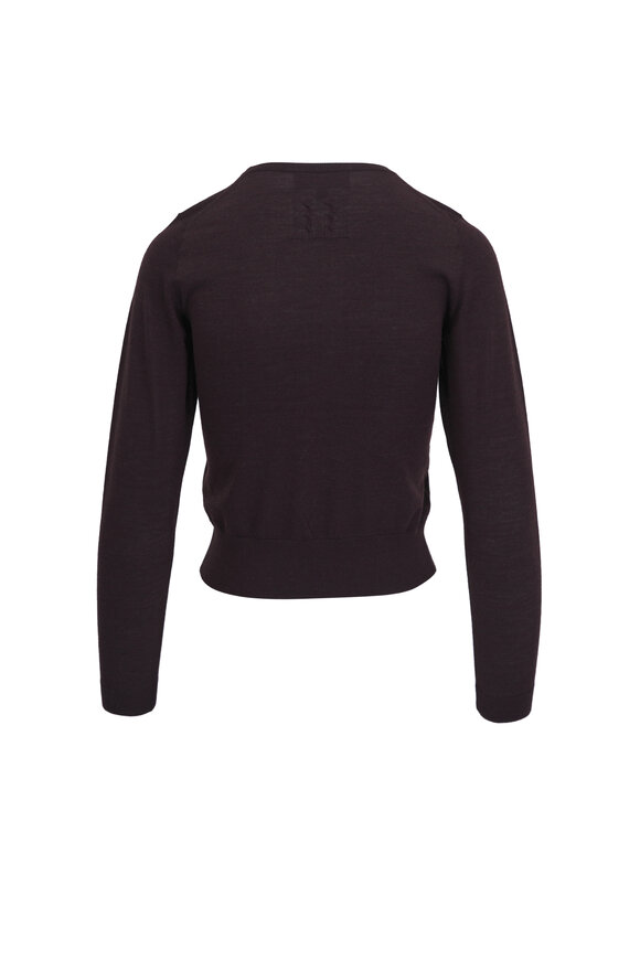 Nili Lotan - Oriana Burgundy Crew Neck Sweater