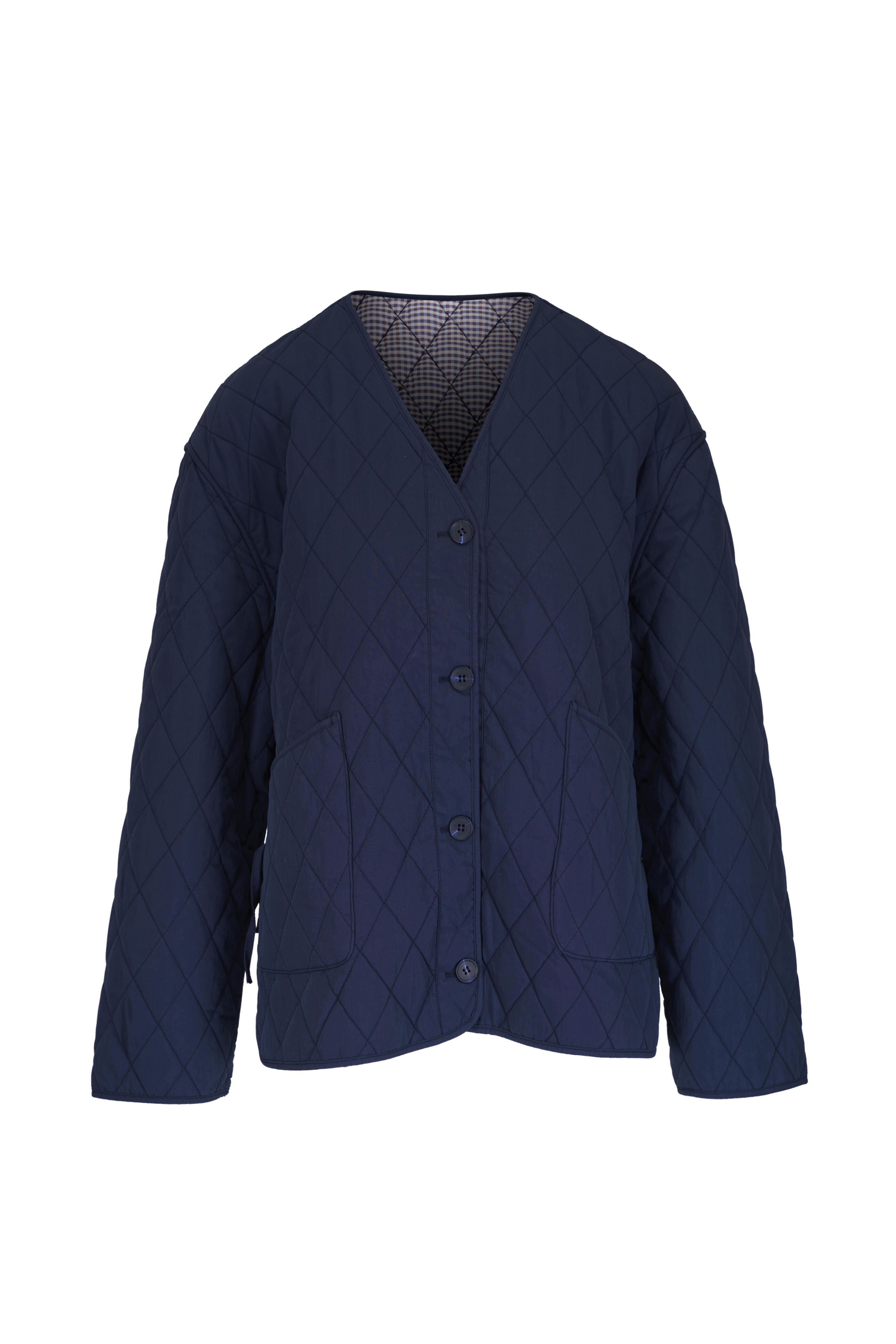 AG - Sally Navy Blue Oversized Reversible Jacket