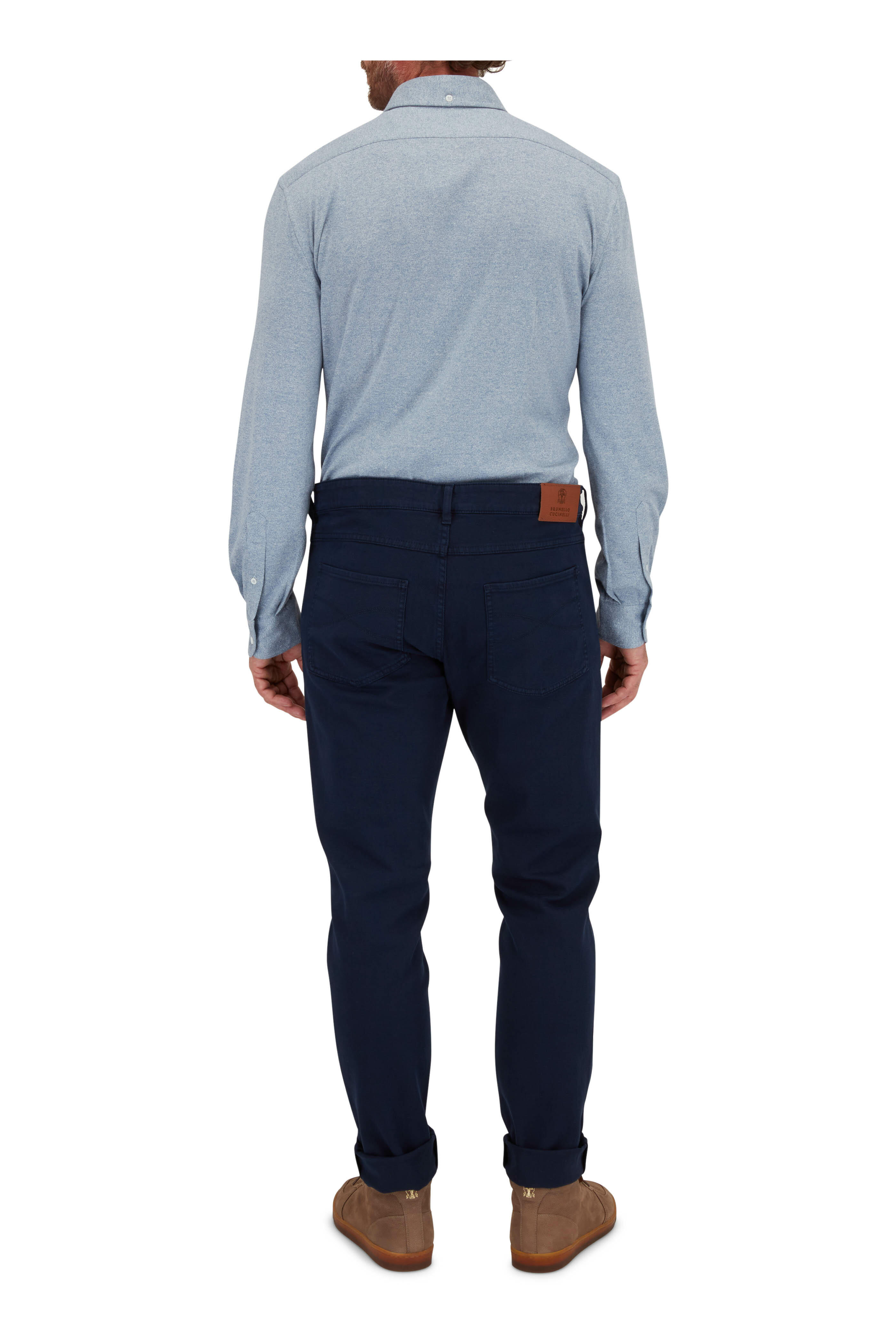 BRUNELLO CUCINELLI スリムフィットパンツ Brunello Cucinelli - Navy Five Pocket Skinny Fit Jean