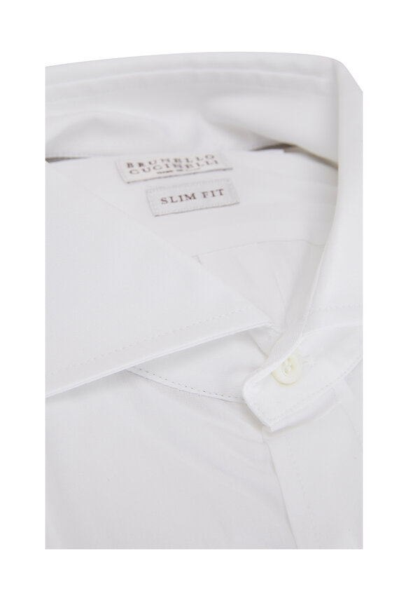 Brunello Cucinelli White Slim Fit Sport Shirt - view 3