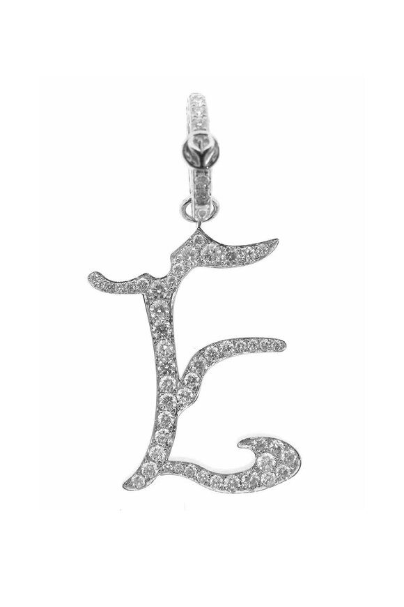 Loree Rodkin Gothic Initial Pave "E" Charm