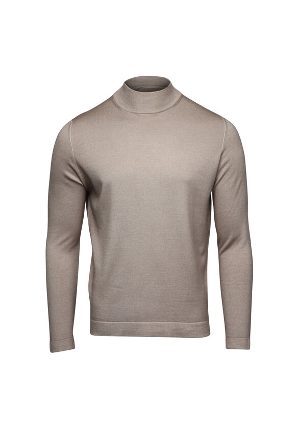 Colombo Dark Beige Mock Neck Sweater