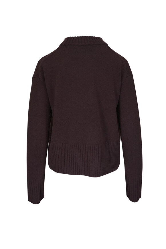 Veronica Beard - Andi Dark Chocolate Merino Wool & Cashmere Sweater