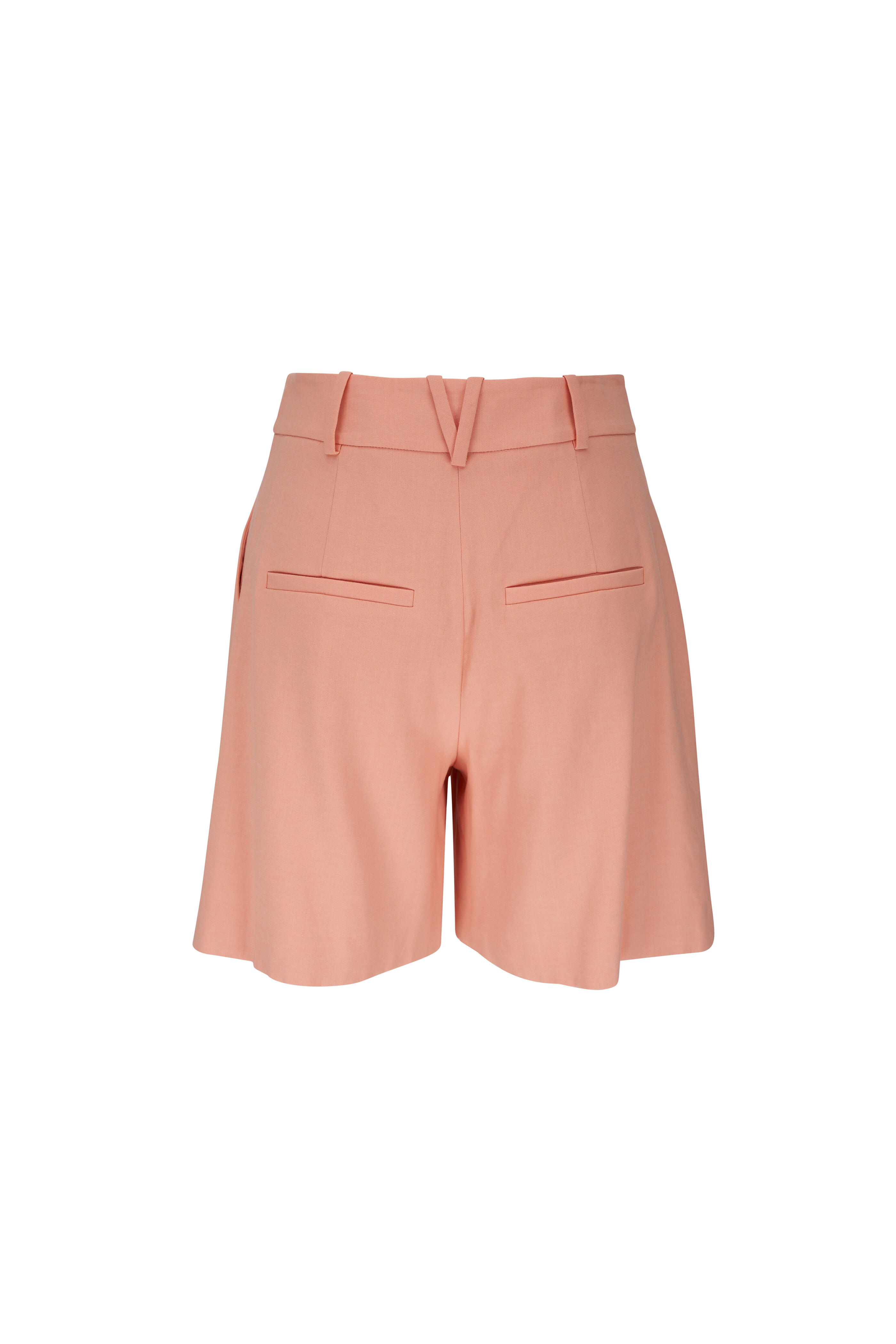 Veronica Beard - Noemi Coral Stretch-Linen Shorts