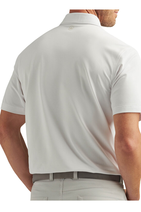Peter Millar Crown Sport White Solid Performance Mesh Polo - view 3