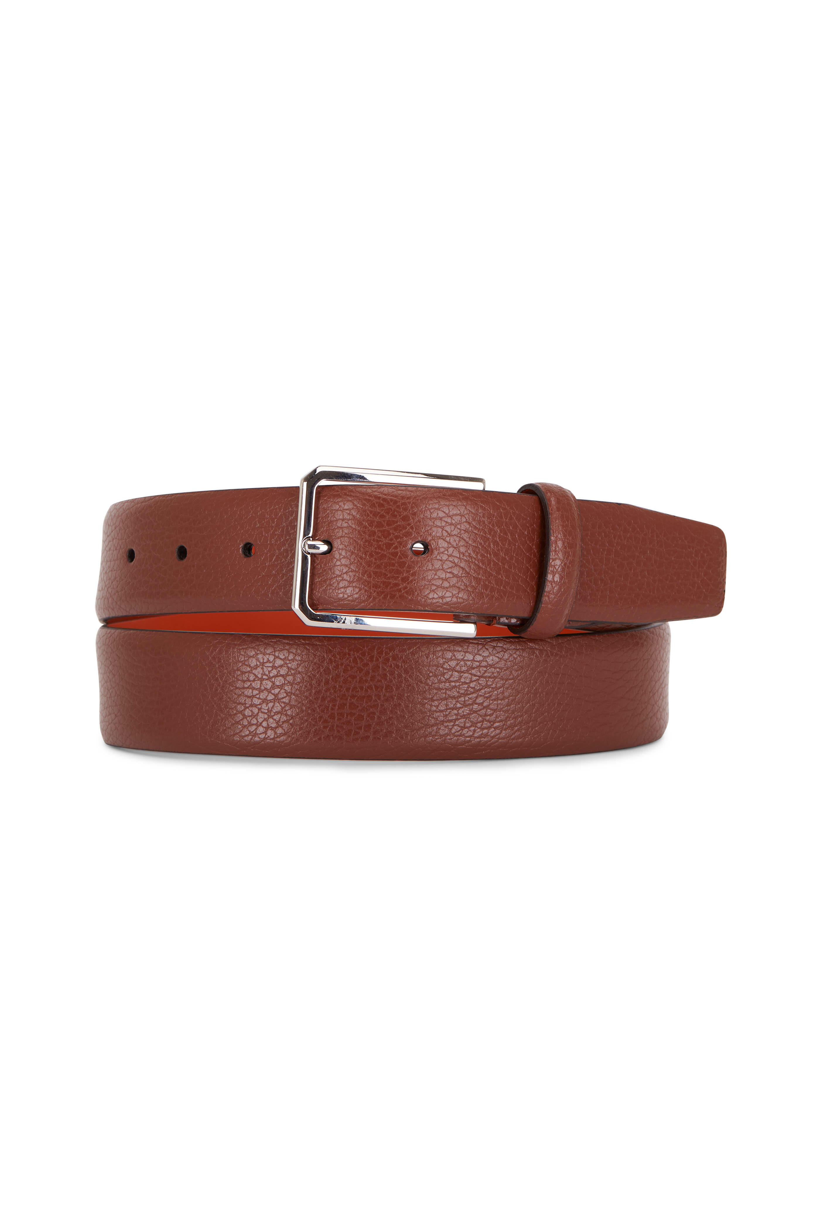 zijde Versterker Bediening mogelijk Santoni - Light Brown Pebble Leather Belt | Mitchell Stores