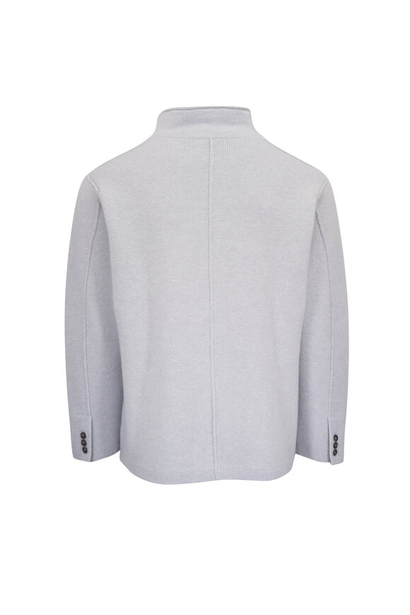 Kiton Pearl Gray Cashmere Cardigan - view 4