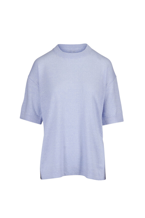 Lafayette 148 New York Delphinium Cashmere & Linen Knit T-Shirt - view 1