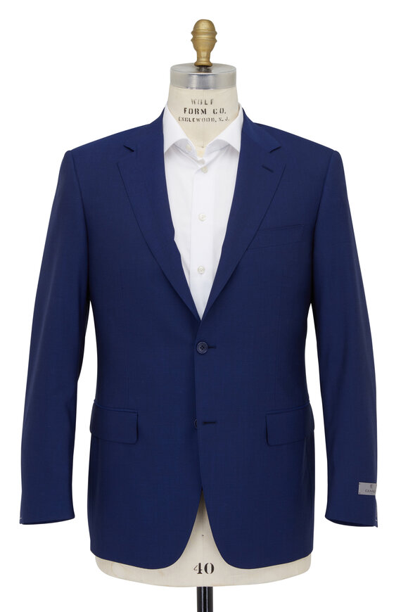 Canali - Bright Blue Tropical Wool Travel Suit