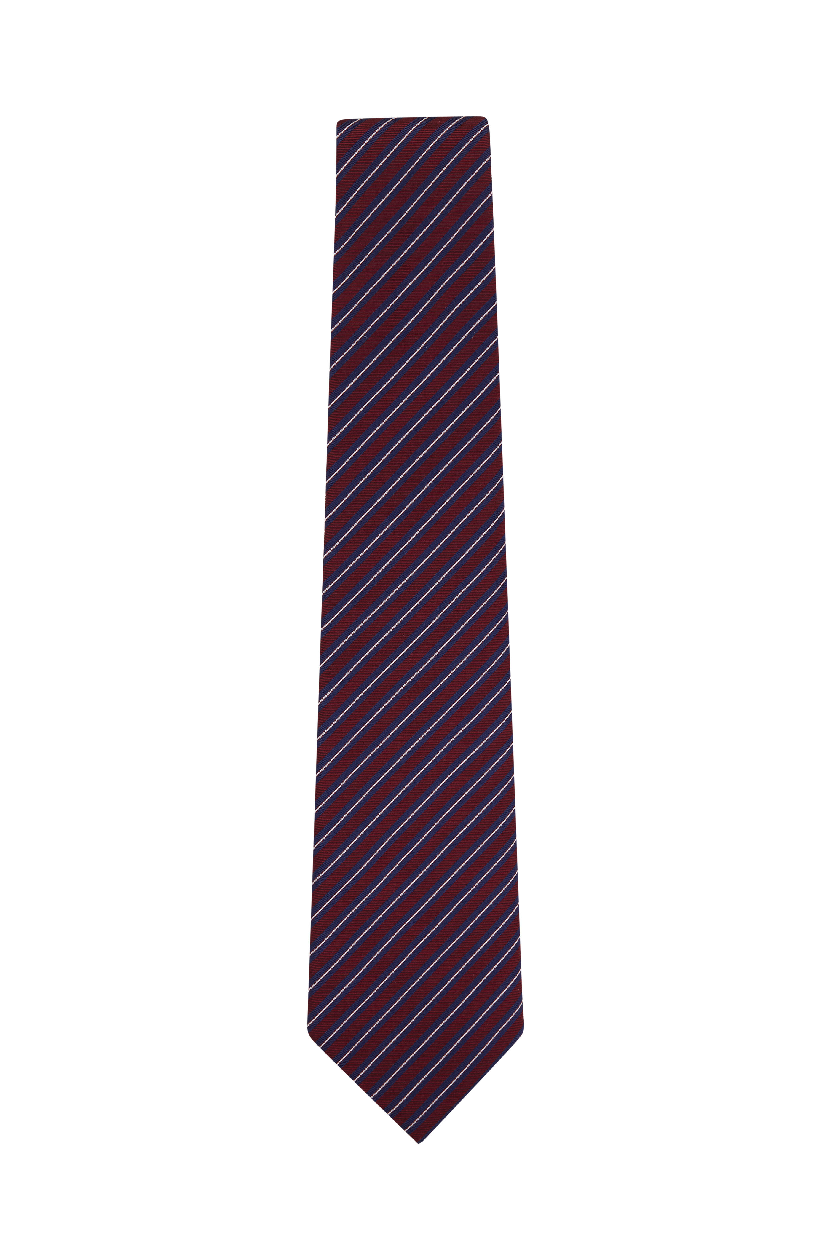 Ermenegildo Zegna Red Silk Tie Made in Italy 
