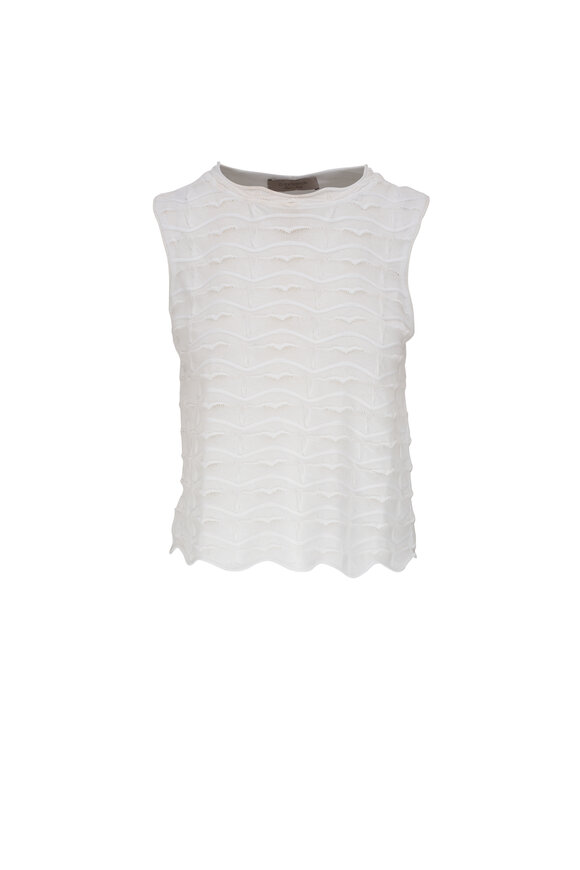 Michael Kors Collection - Optic White Cross Neck Tank