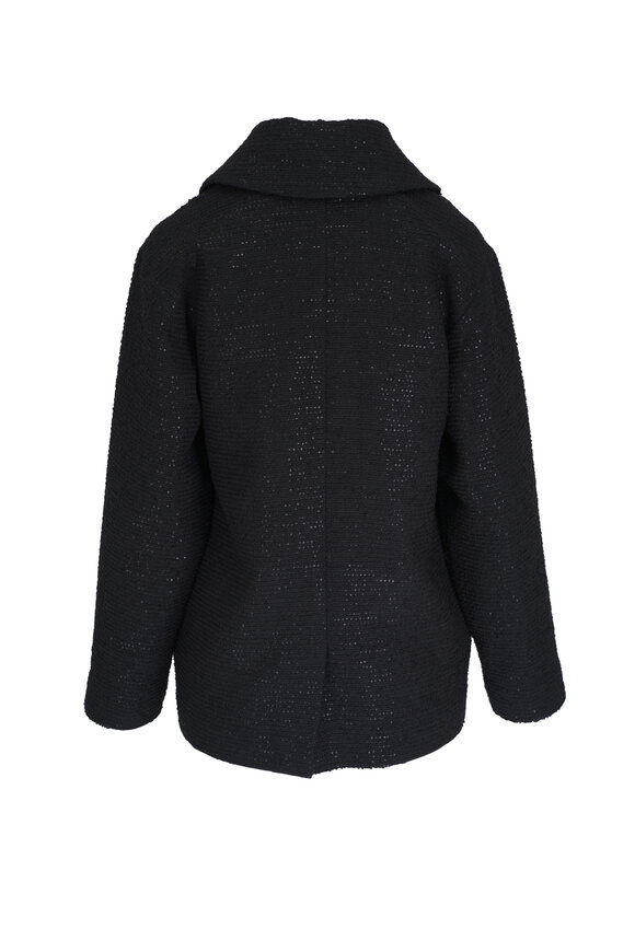 Kiton - Black Sparkle Boxy Coat 