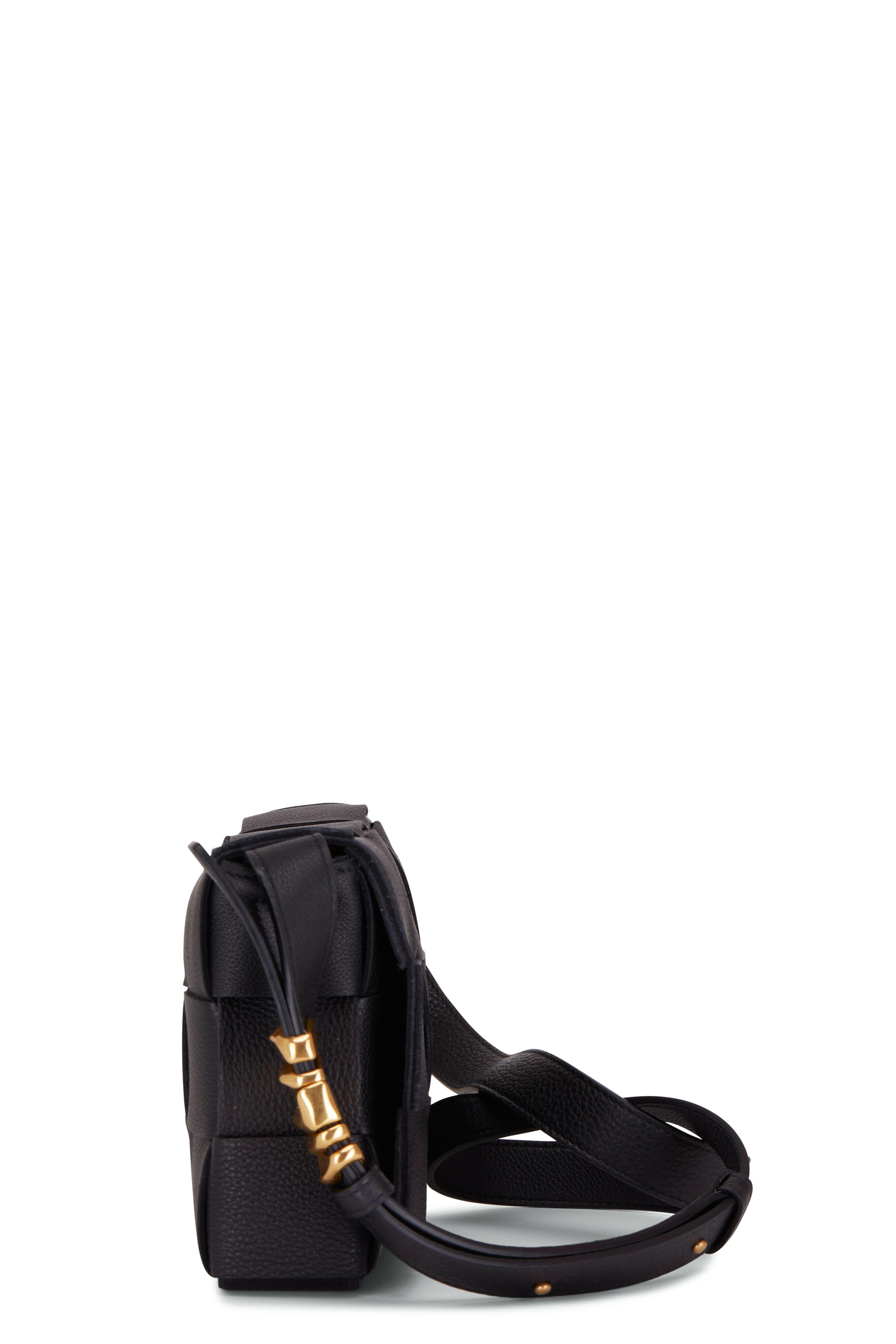 Bottega Veneta - Cassette Black Woven St Germain Bag