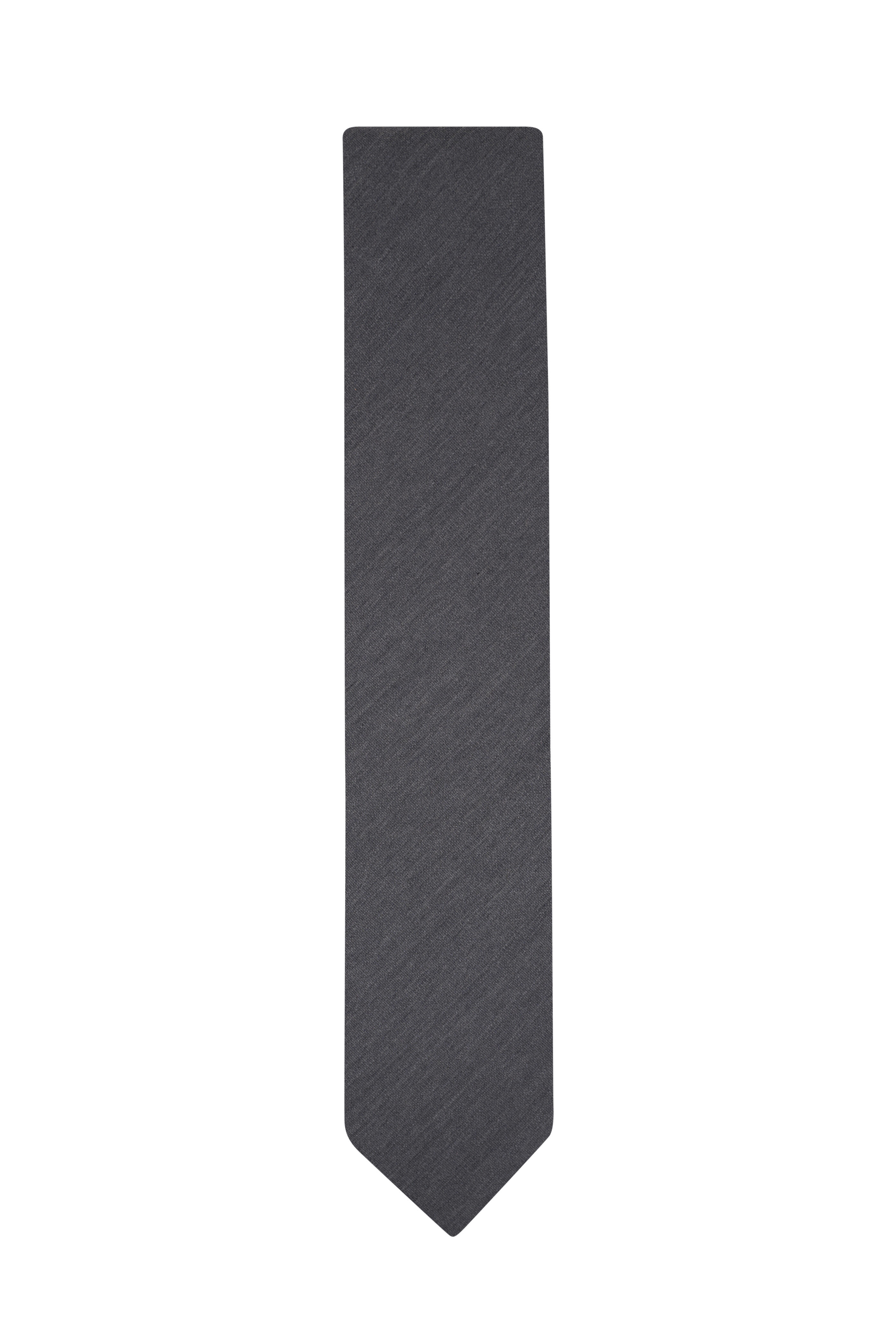Eton Solid Gray Wool & Cotton Necktie Mitchell Stores