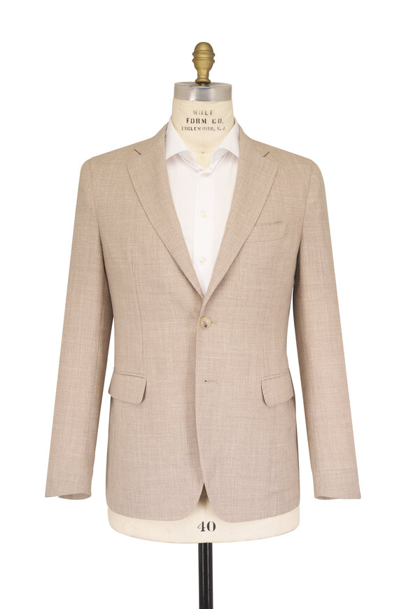 Maurizio Baldassari Beige Wool, Silk & Linen Suit Jacket - view 2