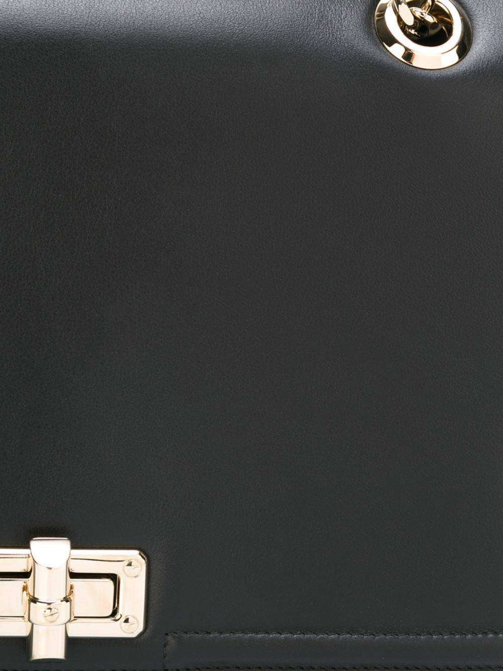 Lanvin - Happy Black Leather Medium Flap Shoulder Bag
