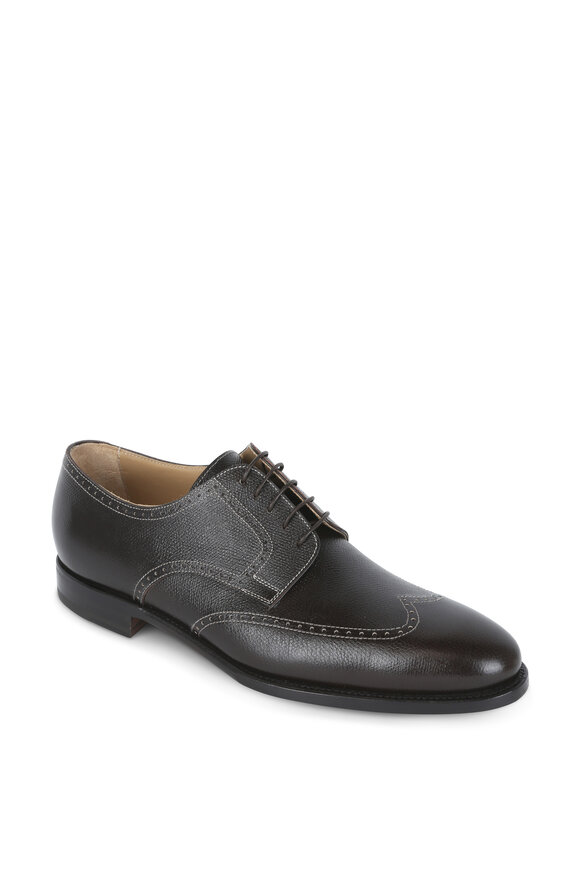 Kiton - Brown Pebbled Leather Wingtip