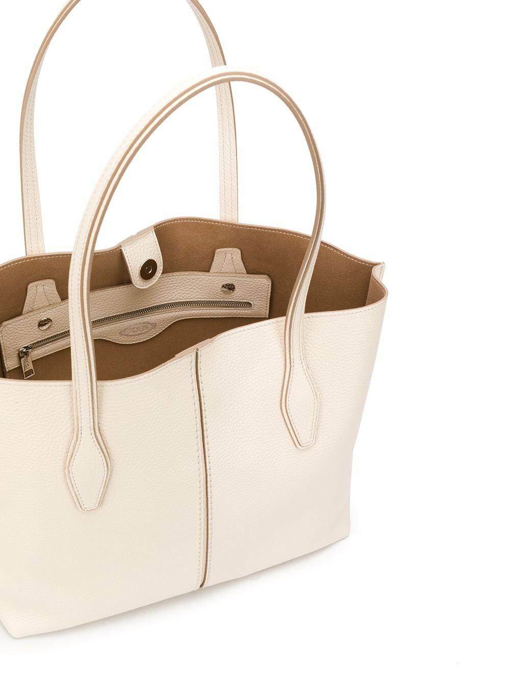 Tod's - Joy White Pebbled Leather Medium Shoulder Bag