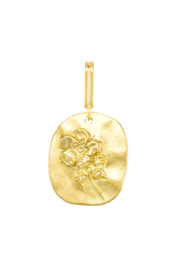 Mellerio 18k Yellow Gold Wild Rose Medallion Charm