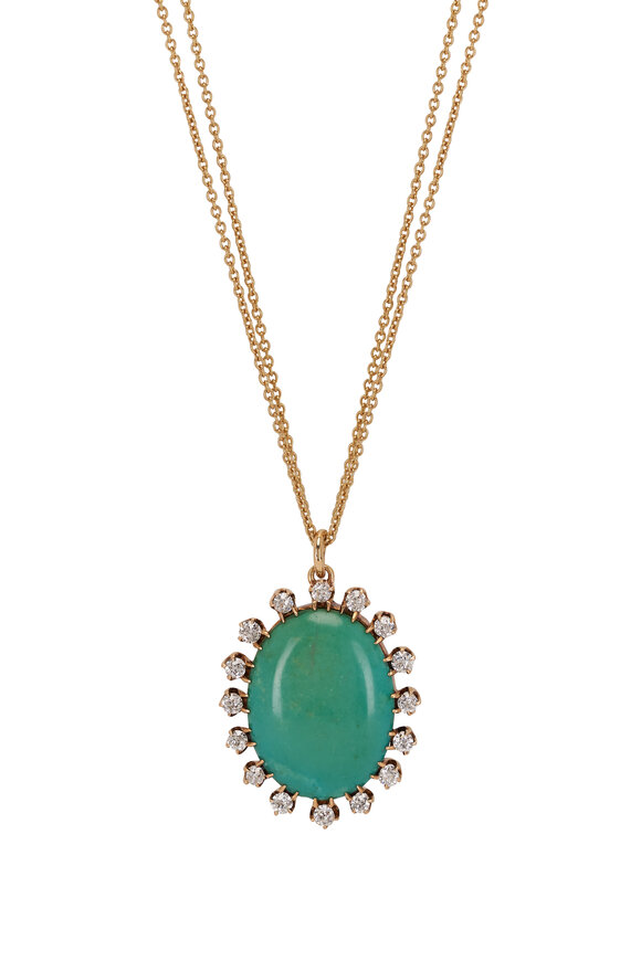 Renee Lewis - Antique Persian Turquoise & Diamond Necklace