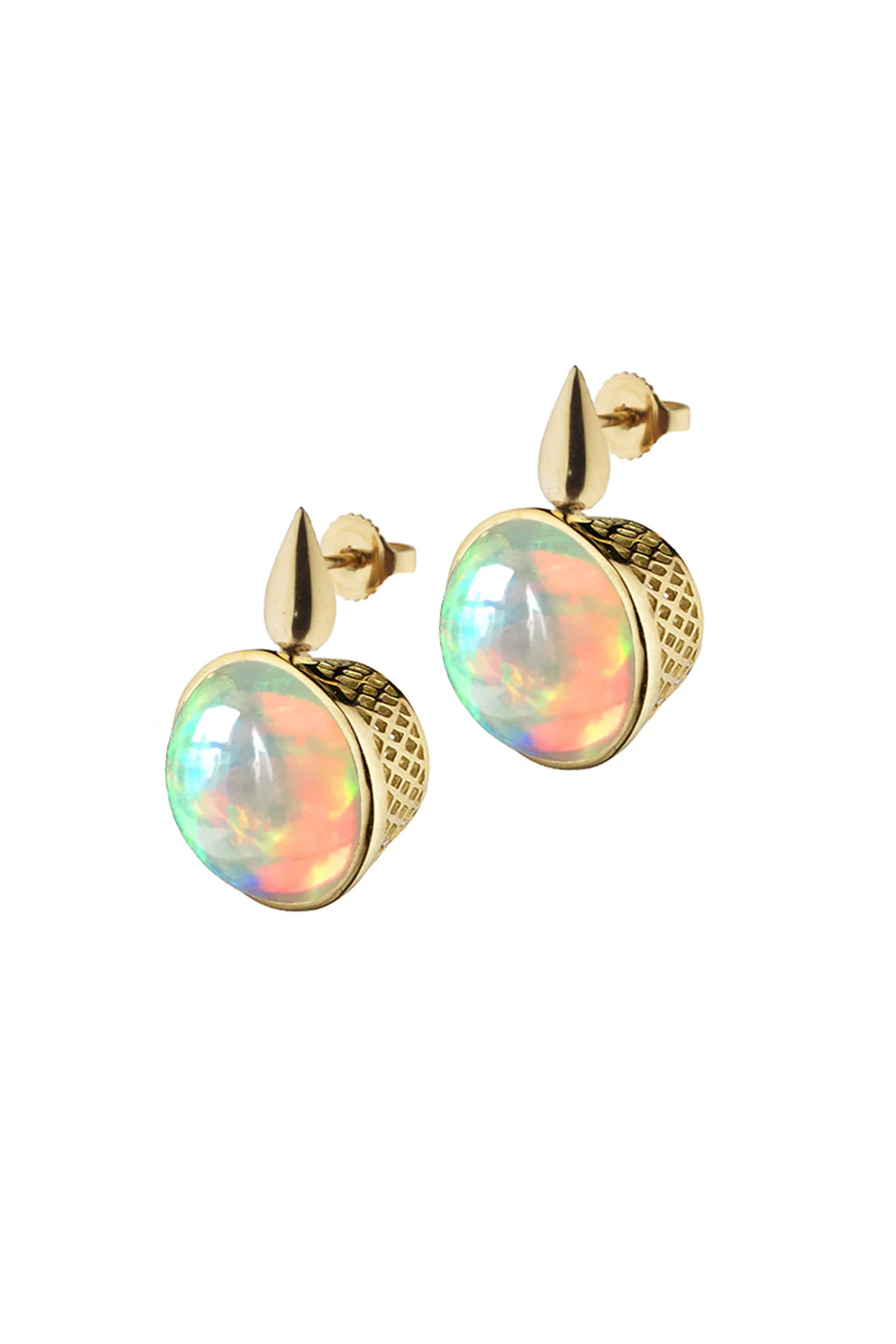 Ray Griffiths - Teardrop Top Opal Earrings